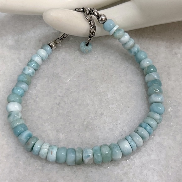 Jewelry - Larimar Bead Sterling Silver Bracelet